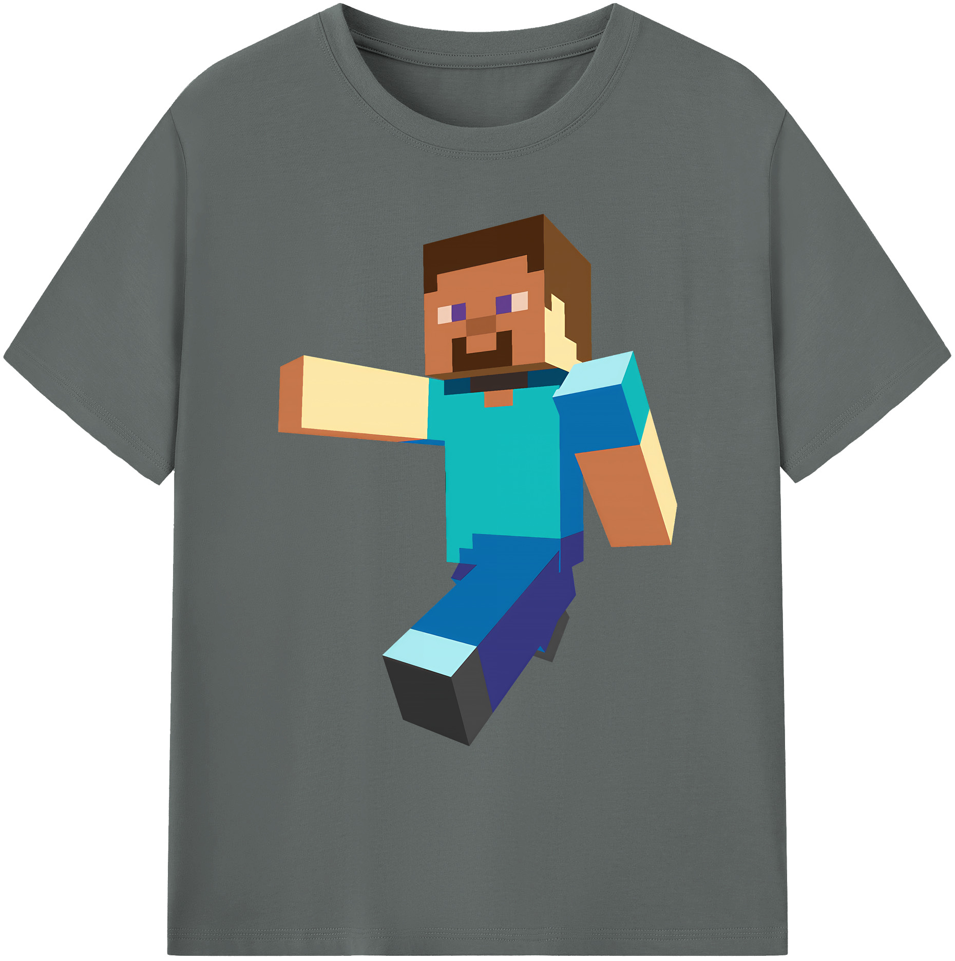 （画像用） マインクラフト ブロックの世界 Minecraft MC Block world 綿100％ メンズ半袖Tシャツ｜肌触りやわらか＆通気性
